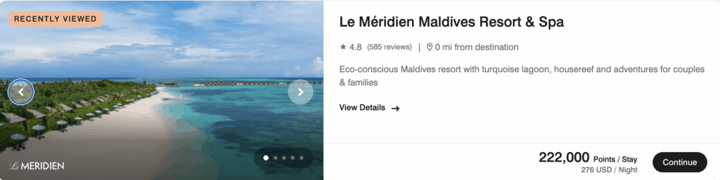 Le Meridien Maldives with Marriott Bonvoy Points