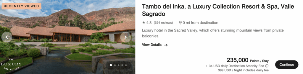 Peru's Sacred Valley on Marriott Bonvoy points