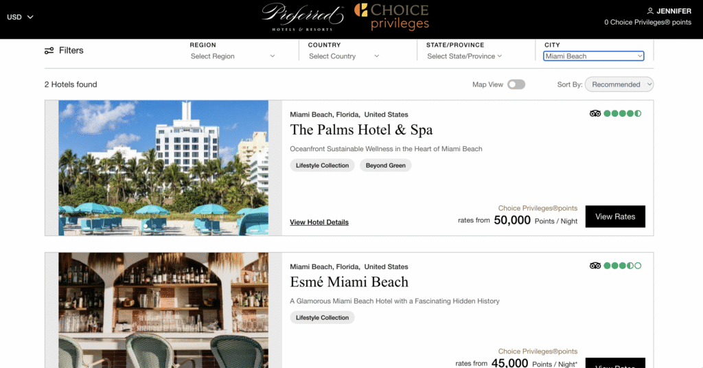 Award stays bookable with Choice Privileges