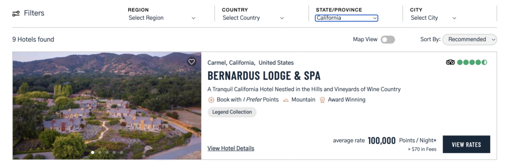 Award pricing for hotel booked direct with I Prefer