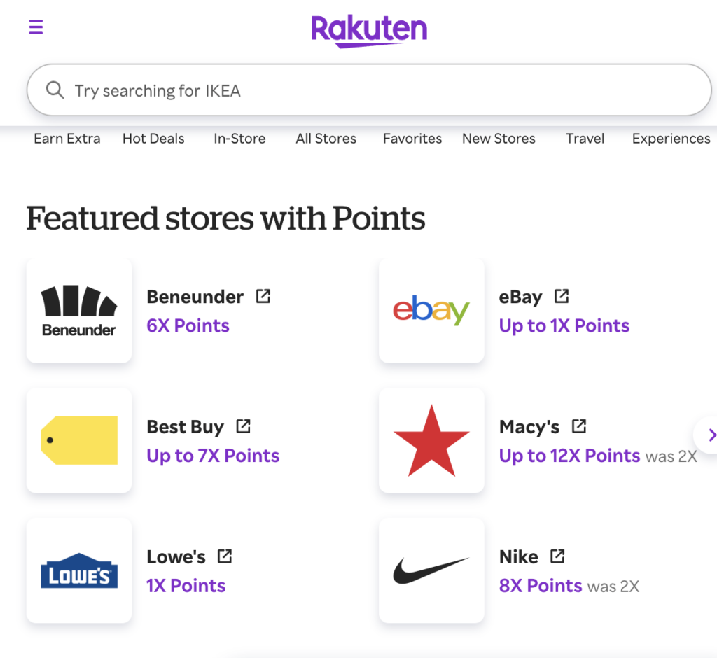 How to Earn American Express Membership Rewards® or Bilt Points through Rakuten