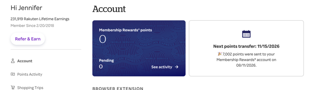 Earning American Express Points with Rakuten 