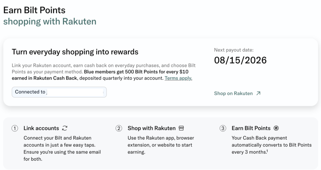 Earn Bilt Rewards with Rakuten 