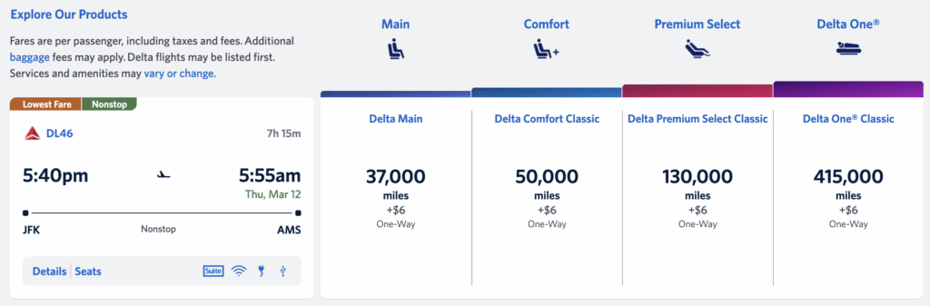 Delta flight booked with points using Airline Alliances